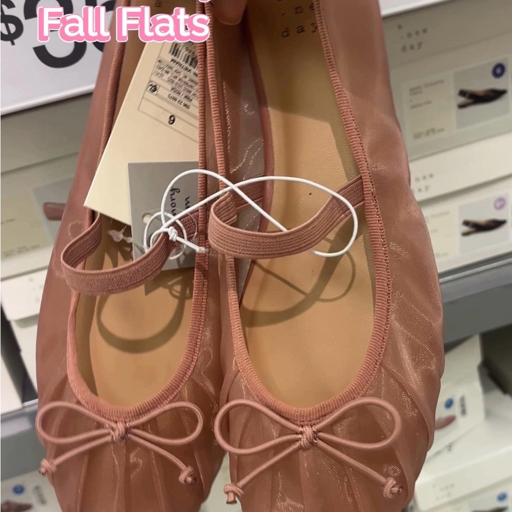 A New Day Pink Mesh Ballet Flats with Bow NWT - Picture 7 of 9